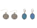 Collection Of Assorted Sterling Silver Fun Druzy Pendant Earrings