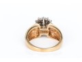 10k Retro Round Diamond Cluster Ring With Wide Ribbed Sides, App. 0.20 TCW, Size 6