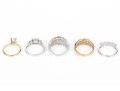 14k Gold Collection Of Five Assorted Rings, Sizes 6- To 7