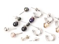 Collection Of Assorted Sterling Earrings, Including Cultured Freshwater Pearls Styles