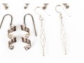Six Pairs Of Sterling Silver Dangle Earrings