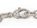 Judith Ripka Sterling Silver Beautiful Ribbed Link And Faux Pearl 