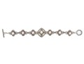 Sterling Silver Ornate Balinese Style Alhambra Shaped Link Bracelet, With 18k Accents
