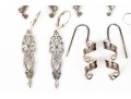 Six Pairs Of Sterling Silver Dangle Earrings