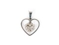 14k White Gold Pretty Open Floating Frame Diamond Set Heart Pendant, App. 0.10 TCW