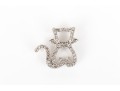 Sterling Silver Fun Diamond Set Sitting Cat Silhouette Pendant, App. 0.12 TCW