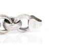 14k White Gold Handsome Chunky Rolo Link Bracelet, Ribbed Finish