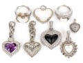 Judith Ripka Sterling Silver Collection Of Heart Motif Jewelry Pieces
