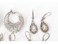 Eight Pairs Of Formal Sterling Silver Earrings