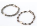 Michael Dawkins Sterling Silver Fun Complementary Pair Of Stacked Rondelle Motif Bracelets