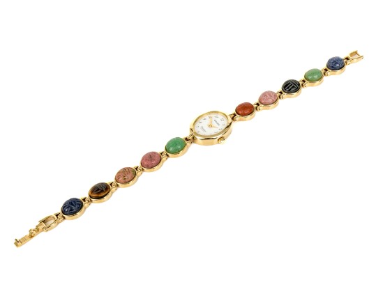 Fantastic Gruen Scarab Beetle Set Quartz Watch.