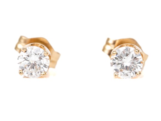 Classic 14K And Brilliant Cut Diamond Earrings, 0.32 TCW
