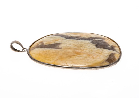 Bold Sterling Tumbled Hard Stone Pendant