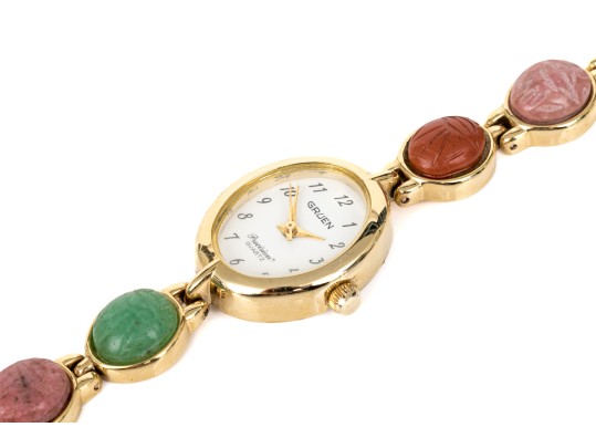 Fantastic Gruen Scarab Beetle Set Quartz Watch.