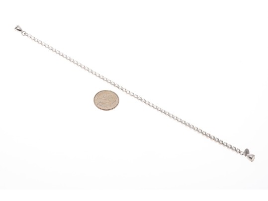 Sterling Silver Lovely Round Brilliant Cut CZ Line Bracelet