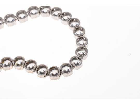 Sterling Silver Lovely Round Brilliant Cut CZ Line Bracelet