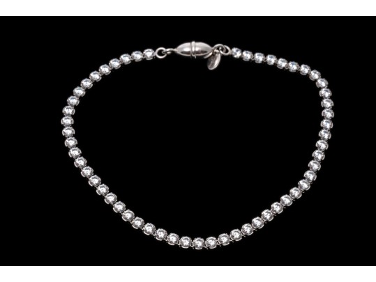 Sterling Silver Lovely Round Brilliant Cut CZ Line Bracelet