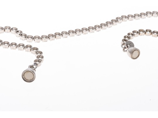 Sterling Silver Lovely Round Brilliant Cut CZ Line Bracelet