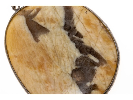 Bold Sterling Tumbled Hard Stone Pendant