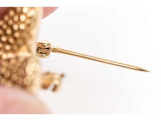 14k Yellow Gold Fun Textured Electroform Starfish Brooch