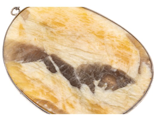 Bold Sterling Tumbled Hard Stone Pendant