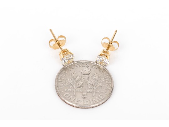 Classic 14K Brilliant Cut Diamond Stud Earrings, 0.5 TCW