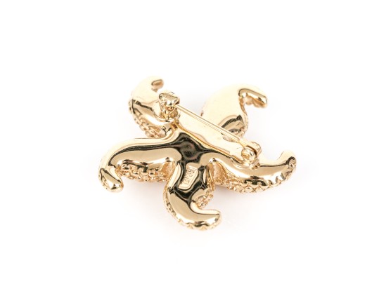 14k Yellow Gold Fun Textured Electroform Starfish Brooch