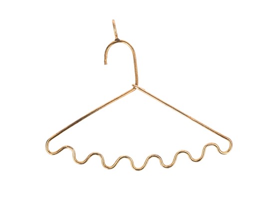 14k Yellow Gold Whimsical Scalloped Wire Hangar Pendant