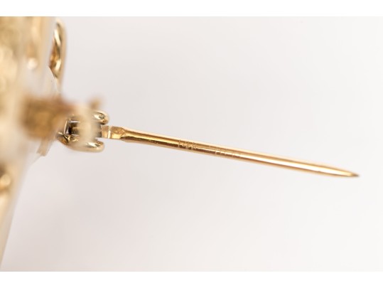 14k Yellow Gold Fun Textured Electroform Starfish Brooch