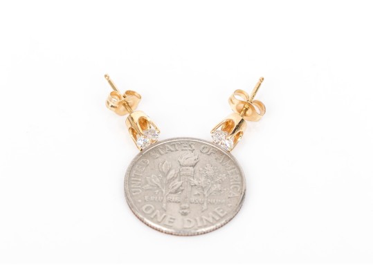 Classic 14K And Brilliant Cut Diamond Earrings, 0.32 TCW