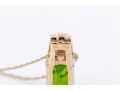 14k Yellow Gold Elegant Diamond Topped Chrome Diopside Pendant, With Chain, New