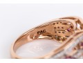 14k Rose Gold Gorgeous Pink Kunzite, Grape Garnet And Diamond Ring, Size 7, New