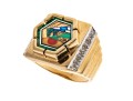 10K Broad Landscape Inlay Image Ring, Size 7.75