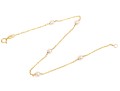 14k Yellow Gold Fine Cultured Pearl Station Bracelet/anklet, 8 1/2