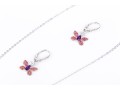 Sterling Silver Whimsical Butterfly Necklace And Matching Earrings,