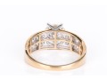 14k Yellow Gold Gorgeous Moissanite Fire Ring, Paired With A Moissanite Band Ring, Sizes 11 And 11-