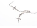 Sterling Silver Unique Cross Opera Length Necklace