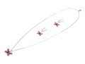 Sterling Silver Whimsical Butterfly Necklace And Matching Earrings,