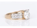 14k Yellow Gold Gorgeous Moissanite Fire Ring, Paired With A Moissanite Band Ring, Sizes 11 And 11-