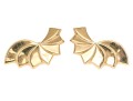 14k Yellow Gold Striking Stepped Wing Motif Style Earrings