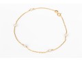 14k Yellow Gold Fine Cultured Pearl Station Bracelet/anklet, 8 1/2