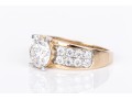 14k Yellow Gold Gorgeous Moissanite Fire Ring, Paired With A Moissanite Band Ring, Sizes 11 And 11-