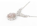 Sterling Silver And Vermeil Pretty Pink Morganite And White Topaz Halo Cluster Necklace