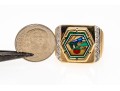 10K Broad Landscape Inlay Image Ring, Size 7.75