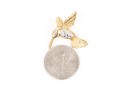 14k Yellow And White Gold Charming Textured Hummingbird Pendant
