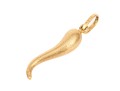 18k Yellow Gold Cornicello Pendant, Brushed Finish