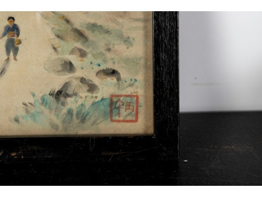 Antique Japanese Watercolor Painting