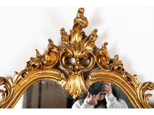 Baroque Louis XV Style Gilt Wall Mirror 
