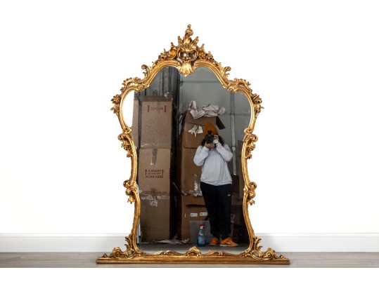 Baroque Louis XV Style Gilt Wall Mirror 