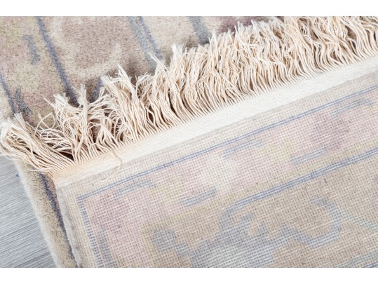Hand-Knotted Ivory Oushak Style Rug (5'8